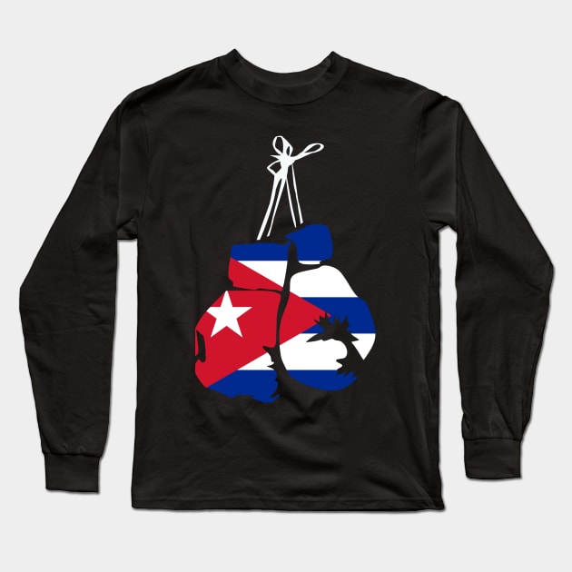 Cuban Boxing Gloves Cuban Flag for Cuba Boxing Fans Long Sleeve T-Shirt by Shirtttee